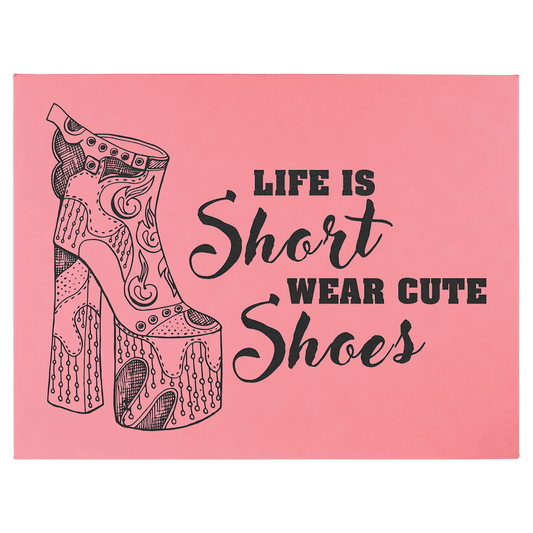16" x 20" Pink Laserable Leatherette Wall Decor with Sawtooth Hanger (Sold by Case of 6)