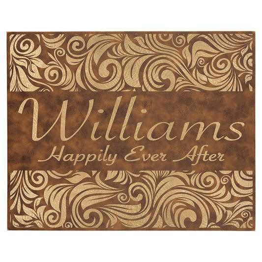 16" x 20" Rustic/Gold Laserable Leatherette Wall Decor with Sawtooth Hanger (Sold by Case of 6)