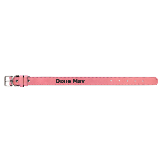 Small 15" x 3/4" Pink Laserable Leatherette Dog Collar (Sold by Case of 10)