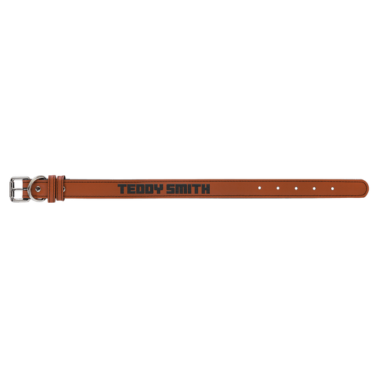 Medium 19" x 1" Rawhide Laserable Leatherette Dog Collar (Sold by Case of 10)