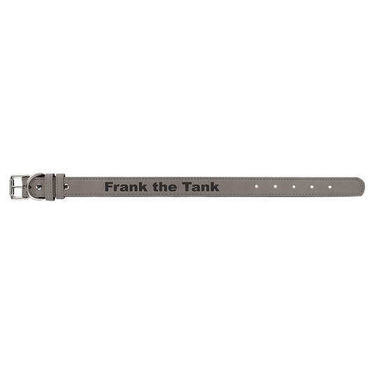 Medium 19" x 1" Gray Laserable Leatherette Dog Collar (Sold by Case of 10)