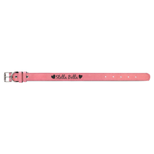 Medium 19" x 1" Pink Laserable Leatherette Dog Collar (Sold by Case of 10)