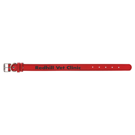 Medium 19" x 1" Red Laserable Leatherette Dog Collar (Sold by Case of 10)