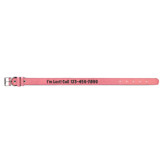 Large 23" x 1" Pink Laserable Leatherette Dog Collar (Sold by Case of 10)
