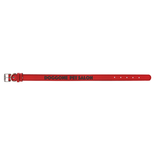 Large 23" x 1" Red Laserable Leatherette Dog Collar (Sold by Case of 10)