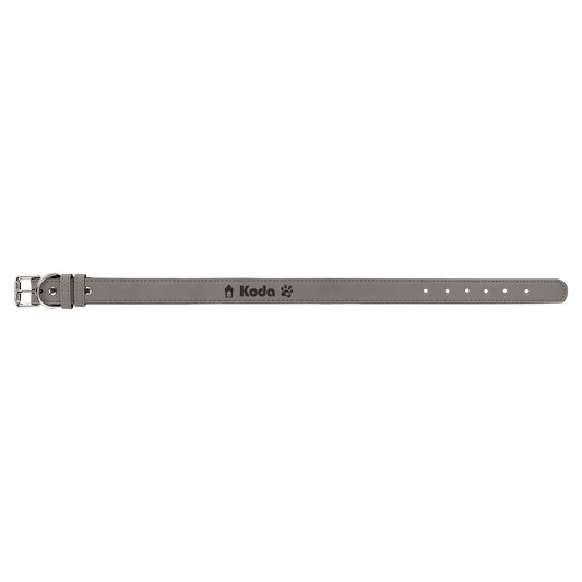 Extra Large 27" x 1 1/4" Gray Laserable Leatherette Dog Collar (Sold by Case of 10)