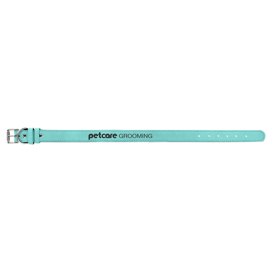 Extra Large 27" x 1 1/4" Teal Laserable Leatherette Dog Collar (Sold by Case of 10)