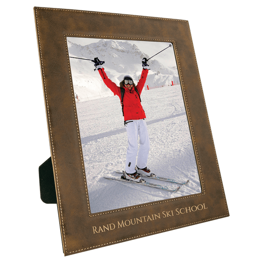 8" x 10" Rustic/Gold Laserable Leatherette Photo Frame (Sold by Case of 6)