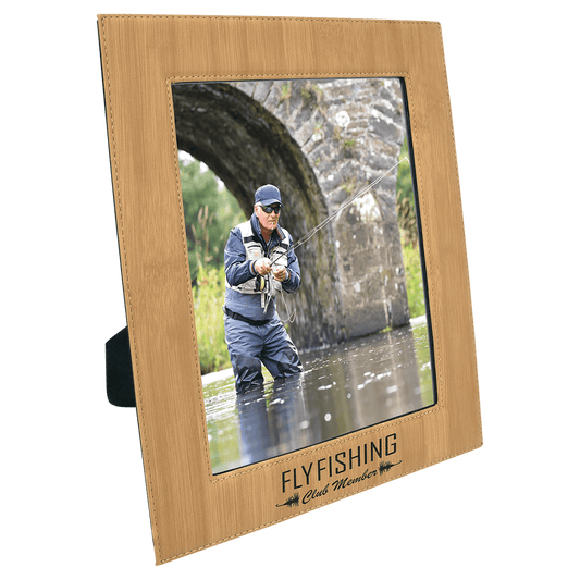 8" x 10" Bamboo Laserable Leatherette Photo Frame (Sold by Case of 6)