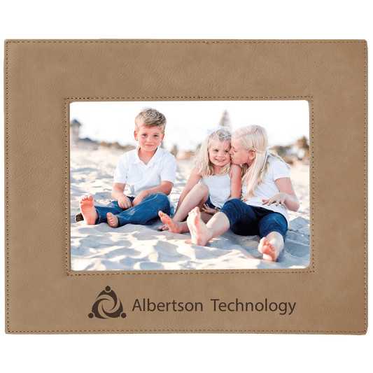 5" x 7" Light Brown Laserable Leatherette Photo Frame (Sold by Case of 12)