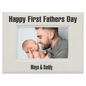 4" x 6" White/Black Laserable Leatherette Photo Frame (Sold by Case of 12)