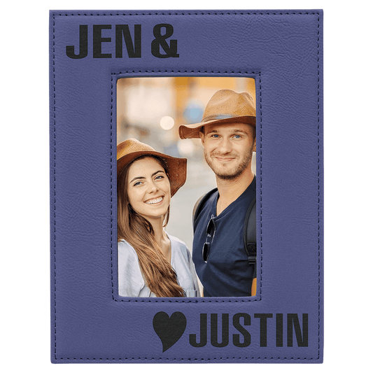 4" x 6" Purple Laserable Leatherette Photo Frame (Sold by Case of 12)