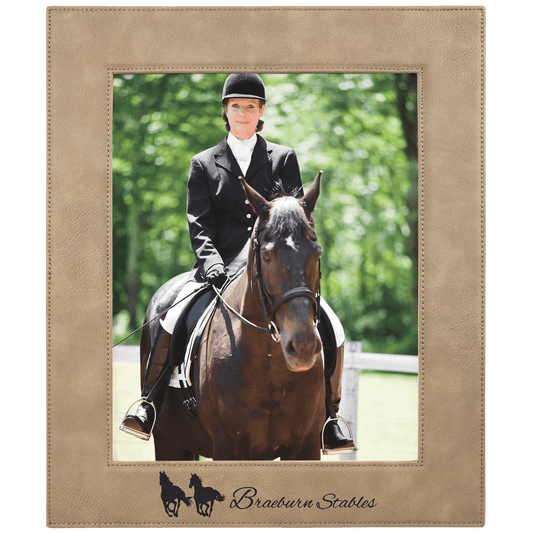 8" x 10" Light Brown Laserable Leatherette Photo Frame (Sold by Case of 6)