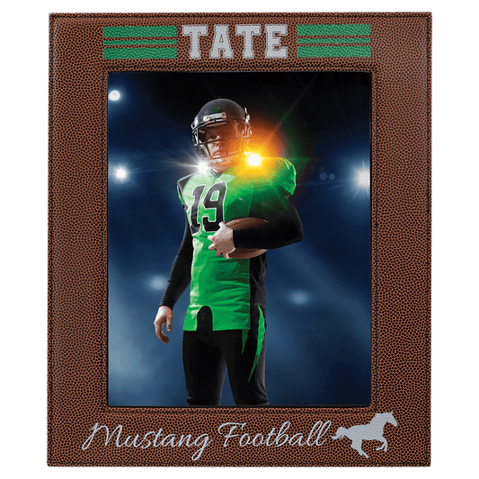 8" x 10" Football Laserable Leatherette Photo Frame (Sold by Case of 6)