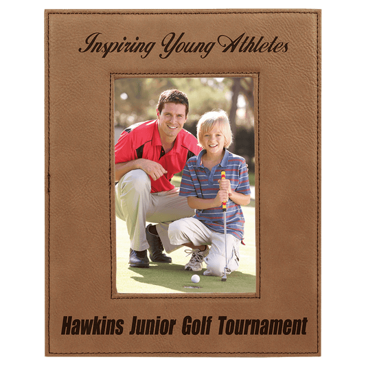 4" x 6" Dark Brown Laserable Leatherette Photo Frame (Sold by Case of 12)