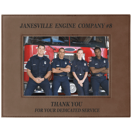 5" x 7" Dark Brown Laserable Leatherette Photo Frame (Sold by Case of 12)