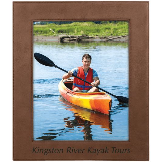 8" x 10" Dark Brown Laserable Leatherette Photo Frame (Sold by Case of 6)