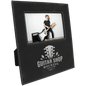 4" x 6" Black/Silver Leatherette Photo Frame with 4 1/4" x 7 7/8" Engraving Area (Sold by Case of 12)