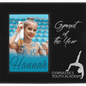 5" x 7" Black/Silver Leatherette Photo Frame with 4 1/4" x 8 7/8" Engraving Area (Sold by Case of 12)