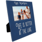 4" x 6" Blue/Silver Leatherette Photo Frame with 4 1/4" x 7 7/8" Engraving Area (Sold by Case of 12)