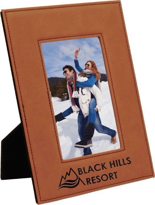 4" x 6" Rawhide Laserable Leatherette Photo Frame (Sold by Case of 12)
