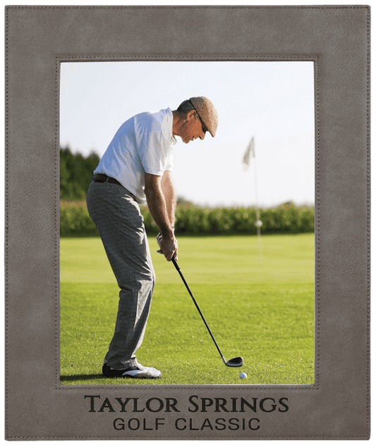 8" x 10" Gray Laserable Leatherette Photo Frame (Sold by Case of 6)