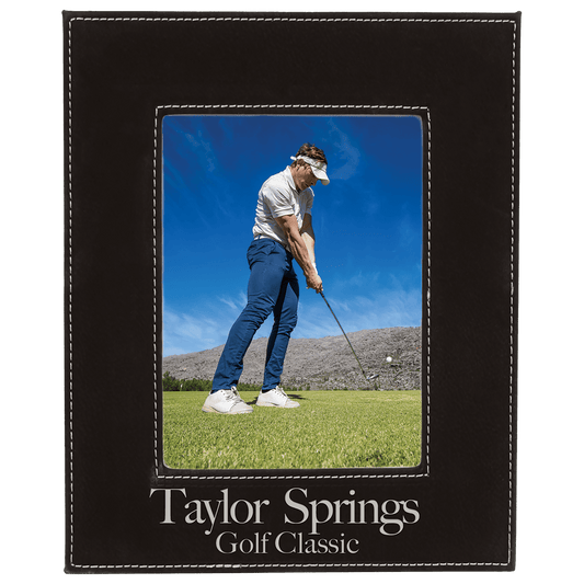 5" x 7" Black/Silver Laserable Leatherette Photo Frame (Sold by Case of 12)