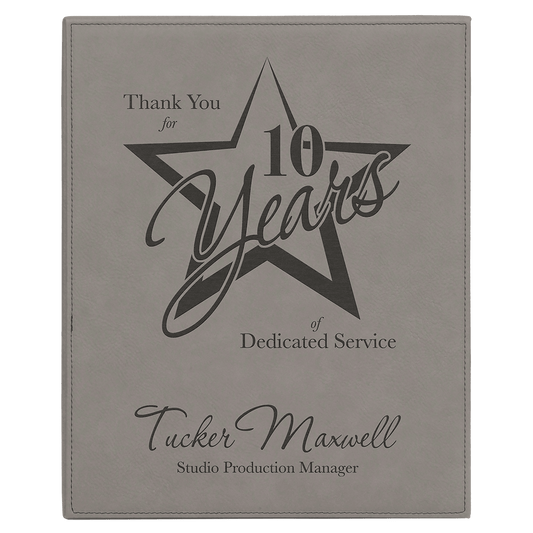 10 1/2" x 13" Gray Laserable Leatherette Plaque (Sold by Case of 6)