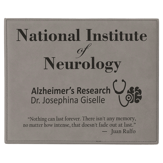 9" x 12" Gray Laserable Leatherette Plaque (Sold by Case of 6)