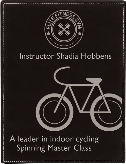 10 1/2" x 13" Black/Silver Laserable Leatherette Plaque (Sold by Case of 6)