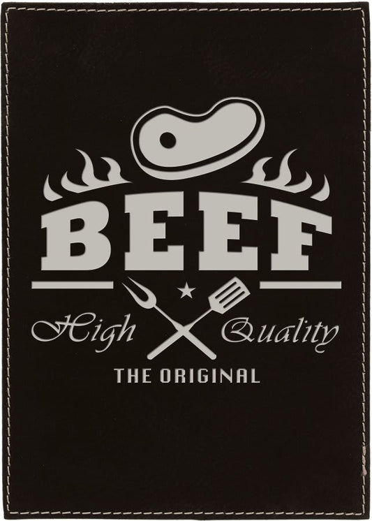 7" x 9" Black/Silver Laserable Leatherette Plaque (Sold by Case of 10)
