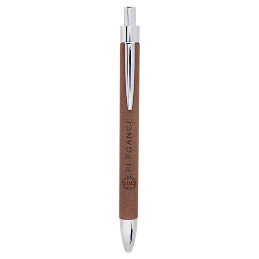Dark Brown Laserable Leatherette Pen (Sold by Case of 25)