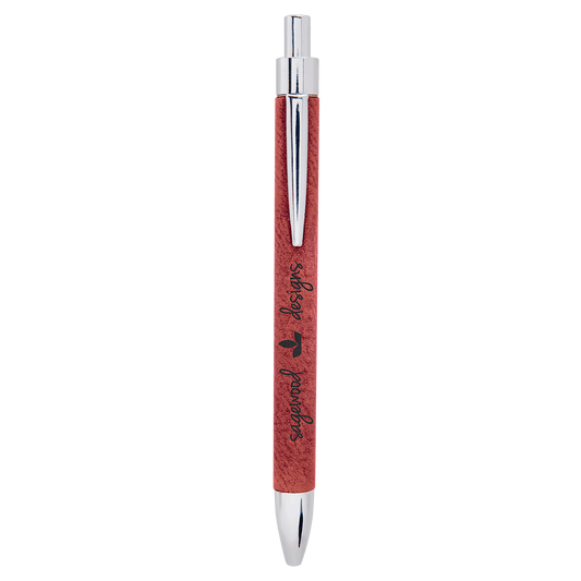 Rose Laserable Leatherette Pen (Sold by Case of 25)