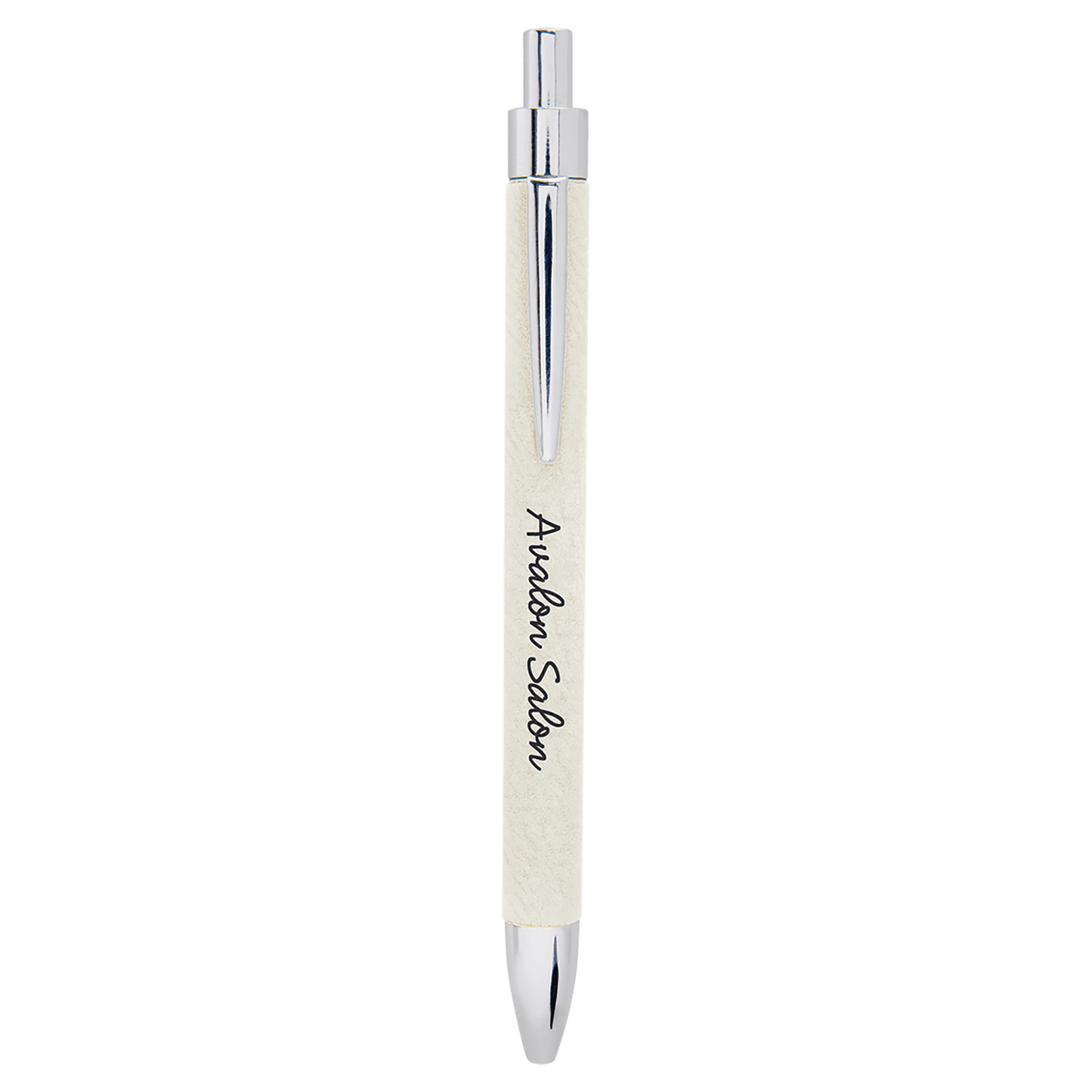 White Laserable Leatherette Pen (Sold by Case of 25)