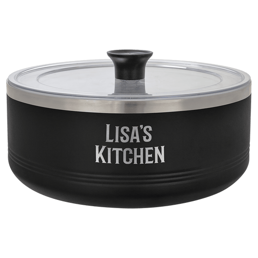 Polar Camel Black 3 Quart Serving Bowl with Lid (Sold by Case of 4)