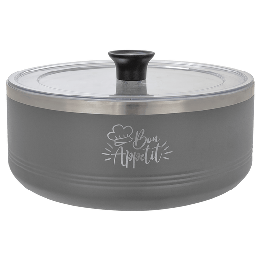 Polar Camel Gray 3 Quart Serving Bowl with Lid (Sold by Case of 4)