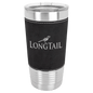Polar Camel 20 oz. Black/Silver Laserable Leatherette Tumbler with Clear Lid (Sold by Case of 24)
