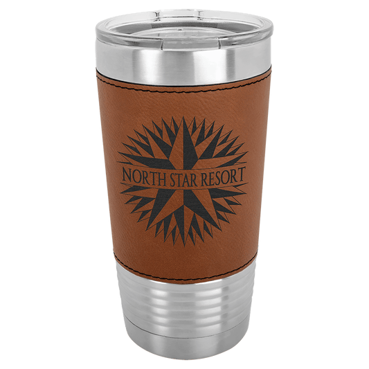 Polar Camel 20 oz. Rawhide Laserable Leatherette Tumbler with Clear Lid (Sold by Case of 24)