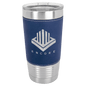 Polar Camel 20 oz. Blue/Silver Laserable Leatherette Tumbler with Clear Lid (Sold by Case of 24)