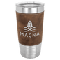 Polar Camel 20 oz. Rustic/Silver Laserable Leatherette Tumbler with Clear Lid (Sold by Case of 24)