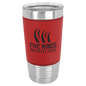 Polar Camel 20 oz. Red Laserable Leatherette Tumbler with Clear Lid (Sold by Case of 24)