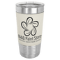 Polar Camel 20 oz. White/Black Laserable Leatherette Tumbler with Clear Lid (Sold by Case of 24)