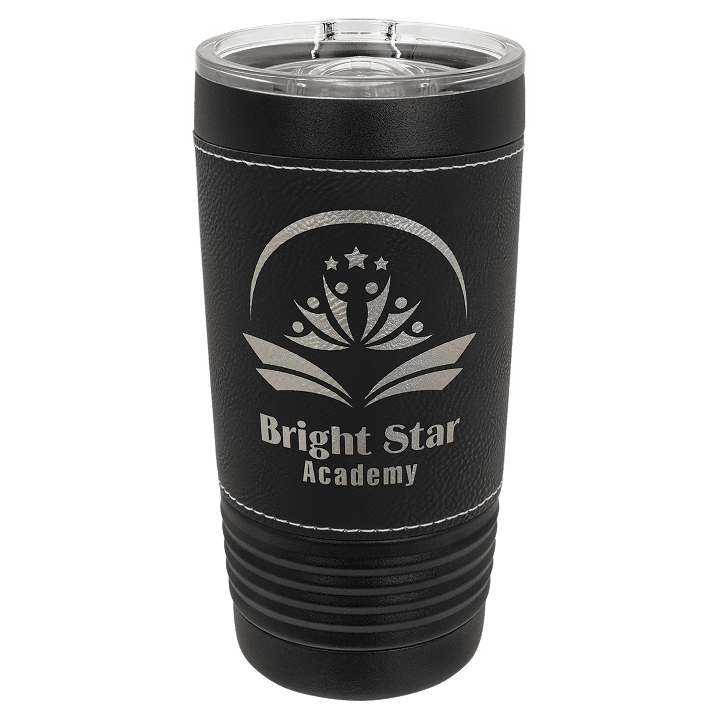 Polar Camel 20 oz. Black with Black/Silver Leatherette Tumbler with Slider Lid (Sold by Case of 24)