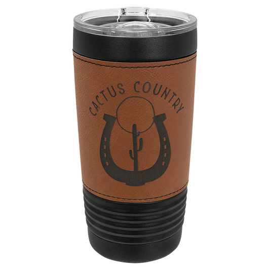 Polar Camel 20 oz. Black with Rawhide Leatherette Tumbler with Slider Lid (Sold by Case of 24)