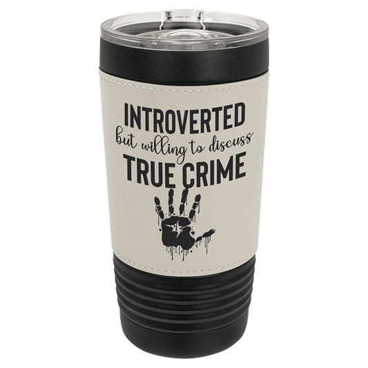 Polar Camel 20 oz. Black with White Leatherette Tumbler with Slider Lid (Sold by Case of 24)