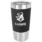 Polar Camel 20 oz. Black/White Tumbler with Silicone Grip and Clear Lid (Sold by Case of 24)