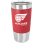 Polar Camel 20 oz. Red/White Tumbler with Silicone Grip and Clear Lid (Sold by Case of 24)