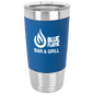 Polar Camel 20 oz. Blue/White Tumbler with Silicone Grip and Clear Lid (Sold by Case of 24)