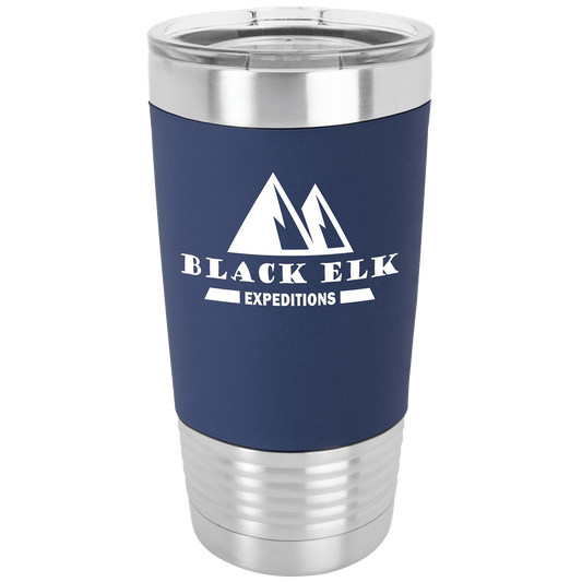 Polar Camel 20 oz. Navy Blue/White Tumbler with Silicone Grip and Clear Lid (Sold by Case of 24)