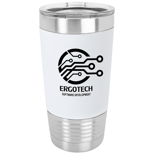 20 oz. Polar Camel White/Black Tumbler with Silicone Grip and Clear Lid (Sold by Case of 24)